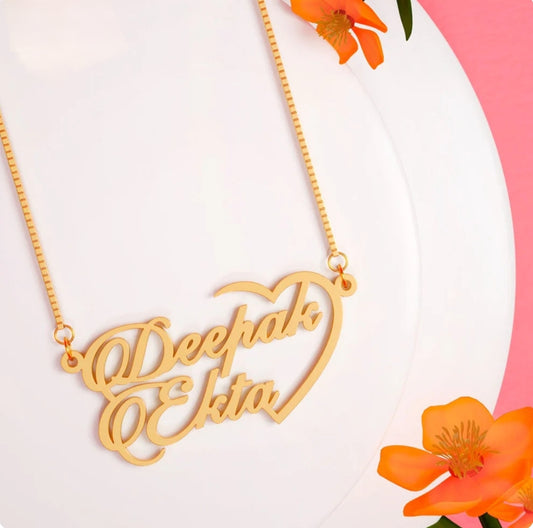 24K Gold plated Personalized Love Heart Necklace