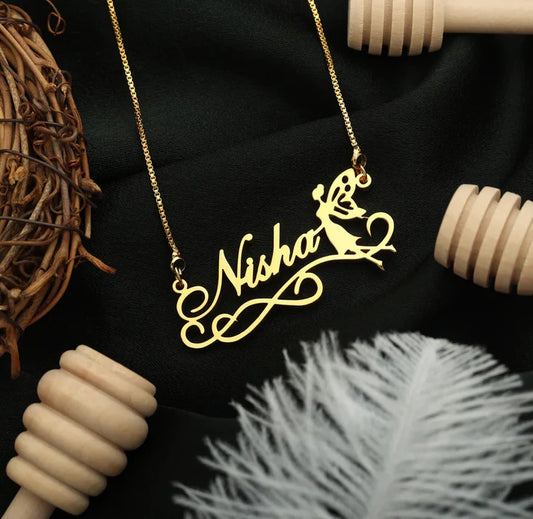 24K Gold Plated Butterfly Name Necklace