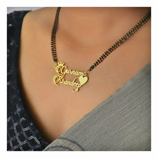24k Gold Plated Couple Name Mangalsutra