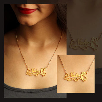 24K Gold Plated Butterfly Name Necklace