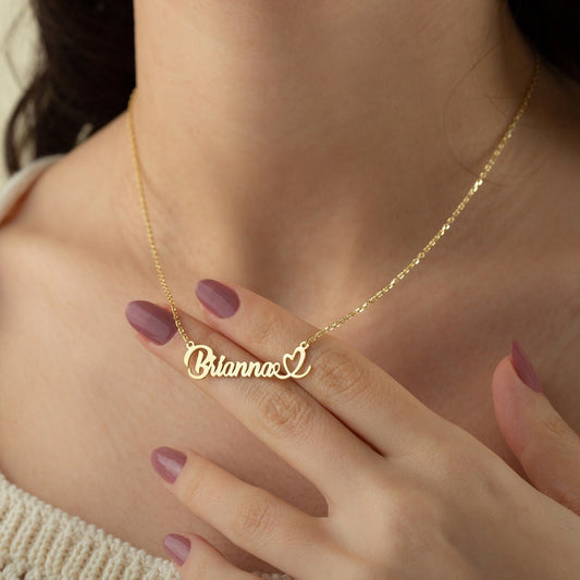 24k Gold Plated Single Name Necklace