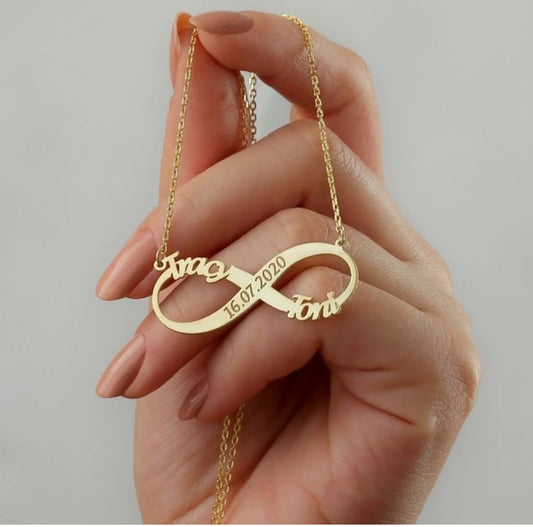 24K Gold Plated Infinity Style Couple Nacklace